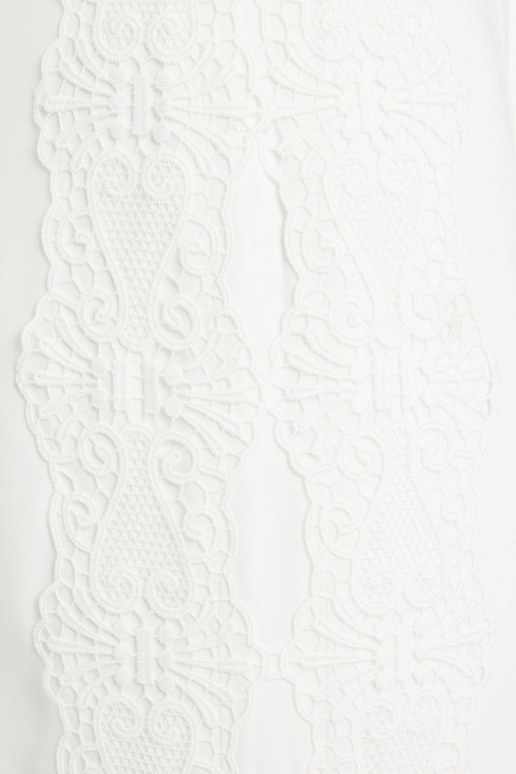 CATHERINE DEANE Maxwell guipure lace-trimmed fluted crepe maxi skirt