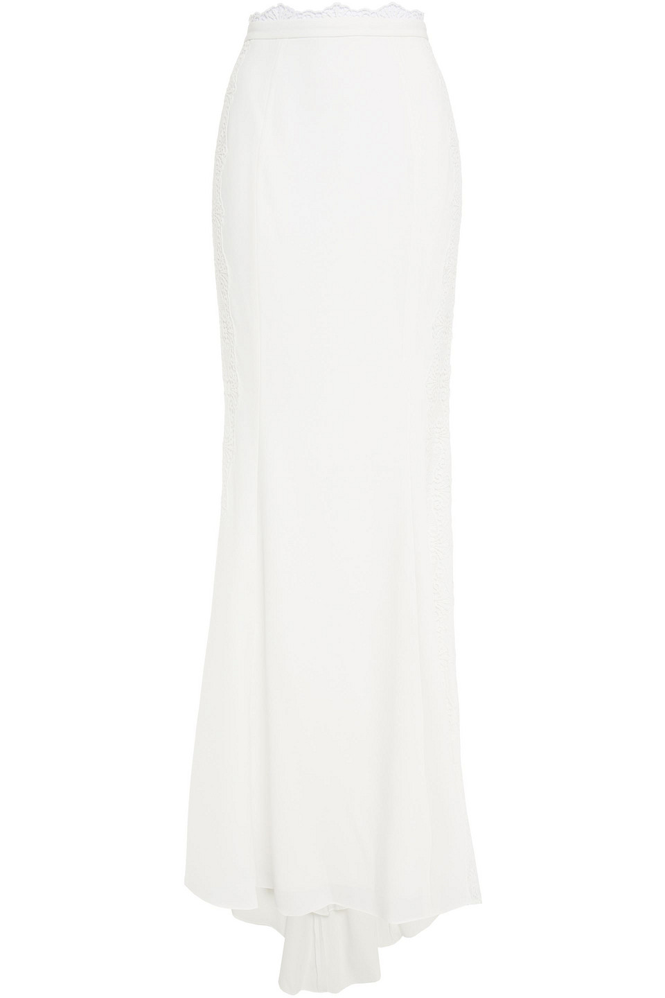 Catherine Deane Maxwell guipure lace-trimmed fluted crepe maxi skirt