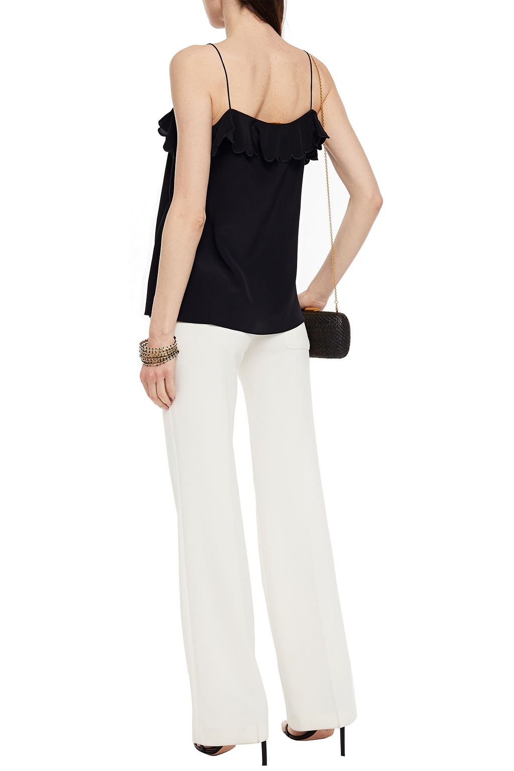 ZIMMERMANN Scalloped ruffled silk crepe de chine camisole