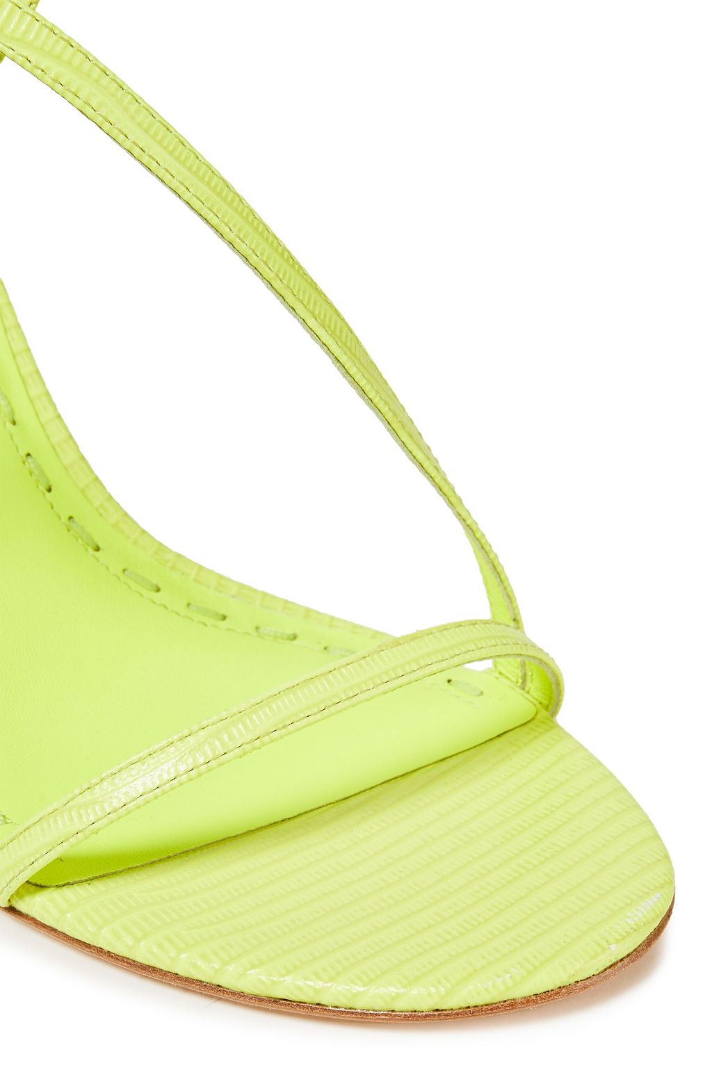 ALICE + OLIVIA Deidra neon lizard-effect leather sandals