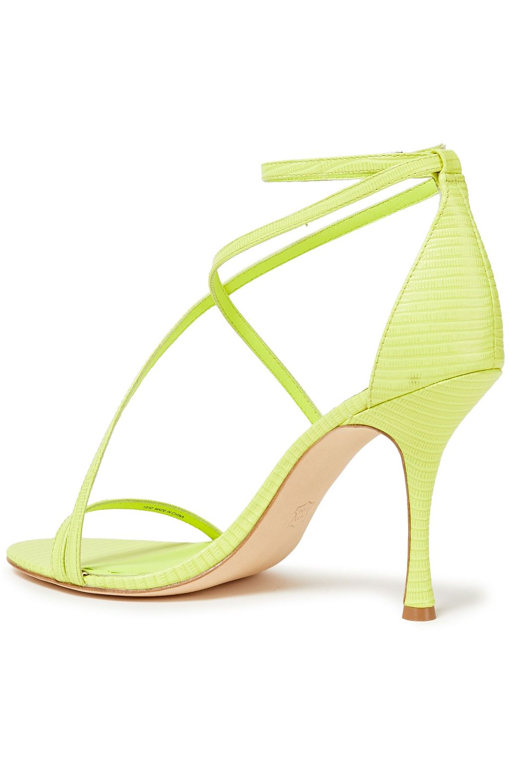 ALICE + OLIVIA Deidra neon lizard-effect leather sandals