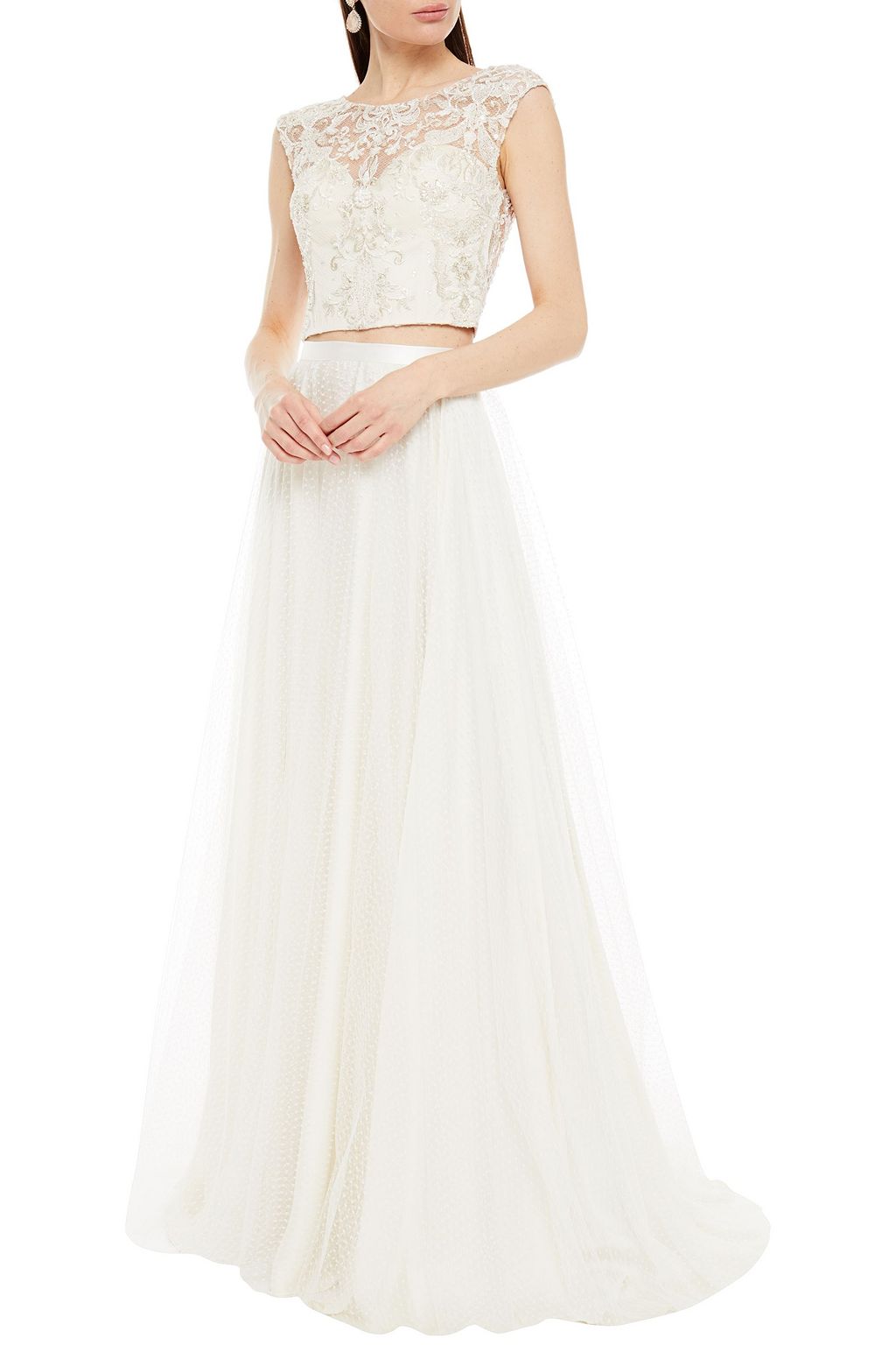 CATHERINE DEANE Meret embellished tulle top