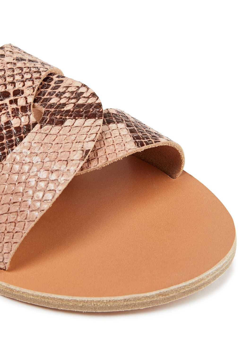 ANCIENT GREEK SANDALS Desmos cutout snake-effect leather slides