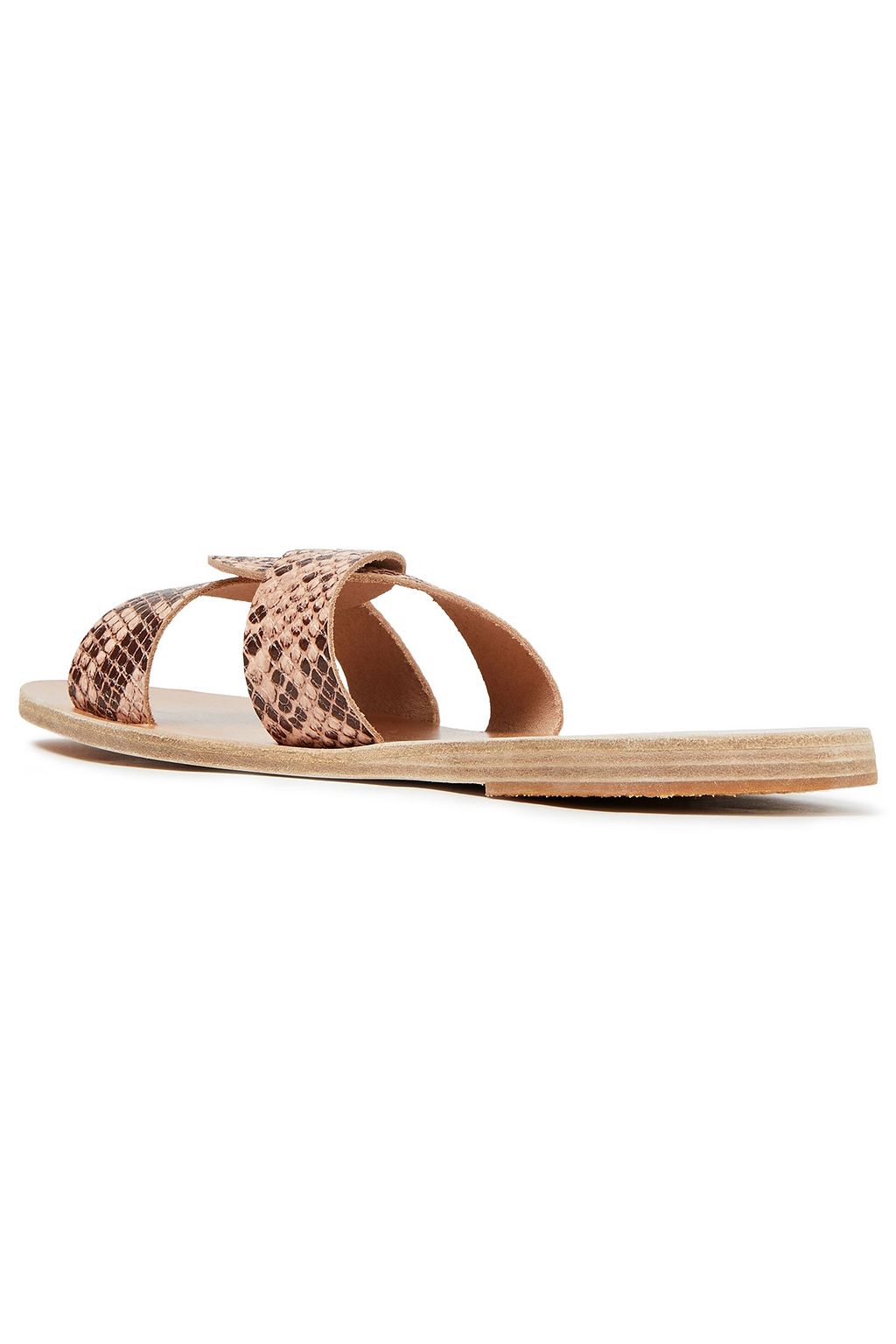 ANCIENT GREEK SANDALS Desmos cutout snake-effect leather slides