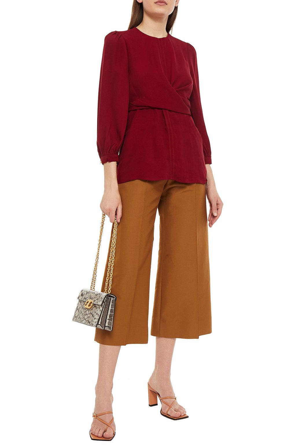 ZIMMERMANN Crossover gathered crepe blouse