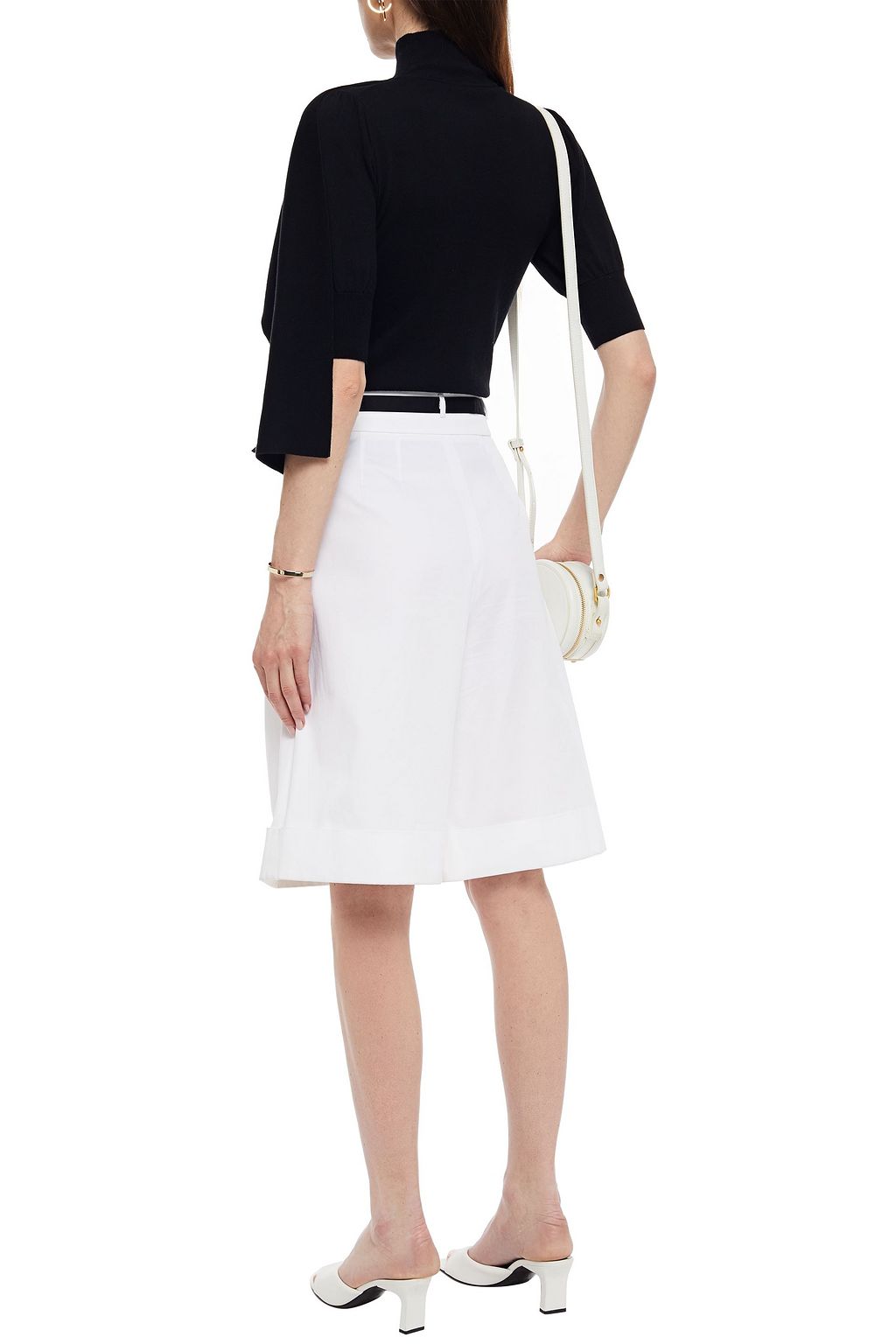 ZIMMERMANN Draped cotton-blend turtleneck top