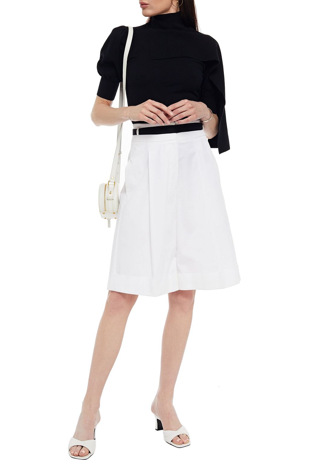 ZIMMERMANN Draped cotton-blend turtleneck top