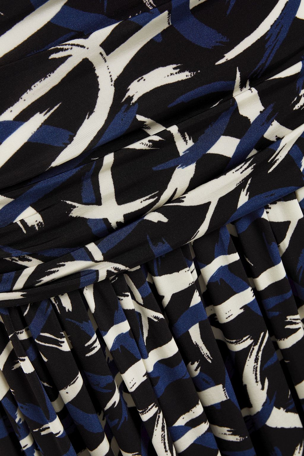 M MISSONI Ruched printed stretch-jersey midi skirt