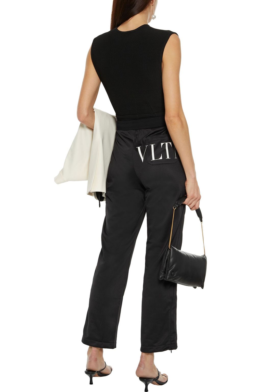VALENTINO GARAVANI Printed satin-jersey track pants