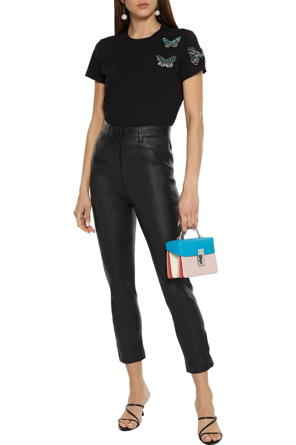 VALENTINO GARAVANI Crystal-embellished cotton-jersey T-shirt