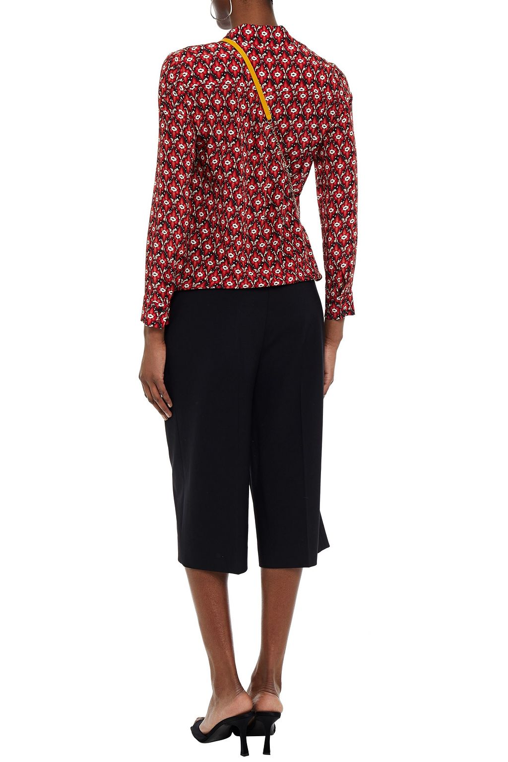 ALICE + OLIVIA Willa printed silk crepe de chine shirt