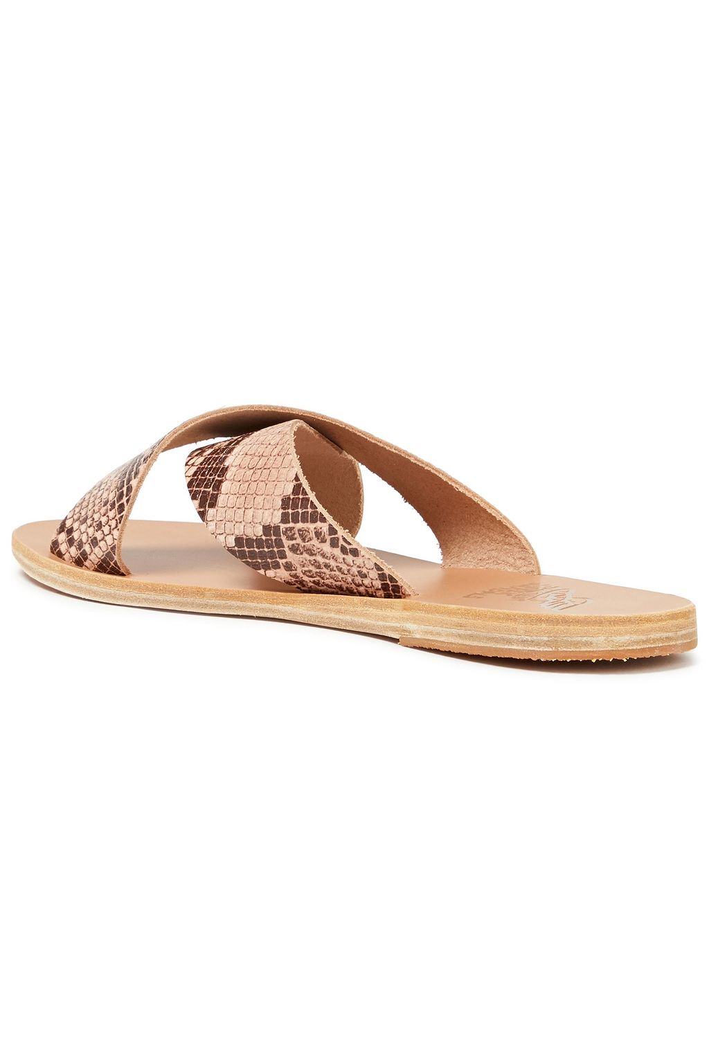 ANCIENT GREEK SANDALS Thais snake-effect leather sandals