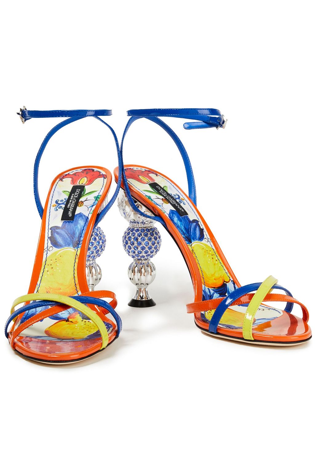DOLCE&GABBANA Keira embellished patent-leather sandals