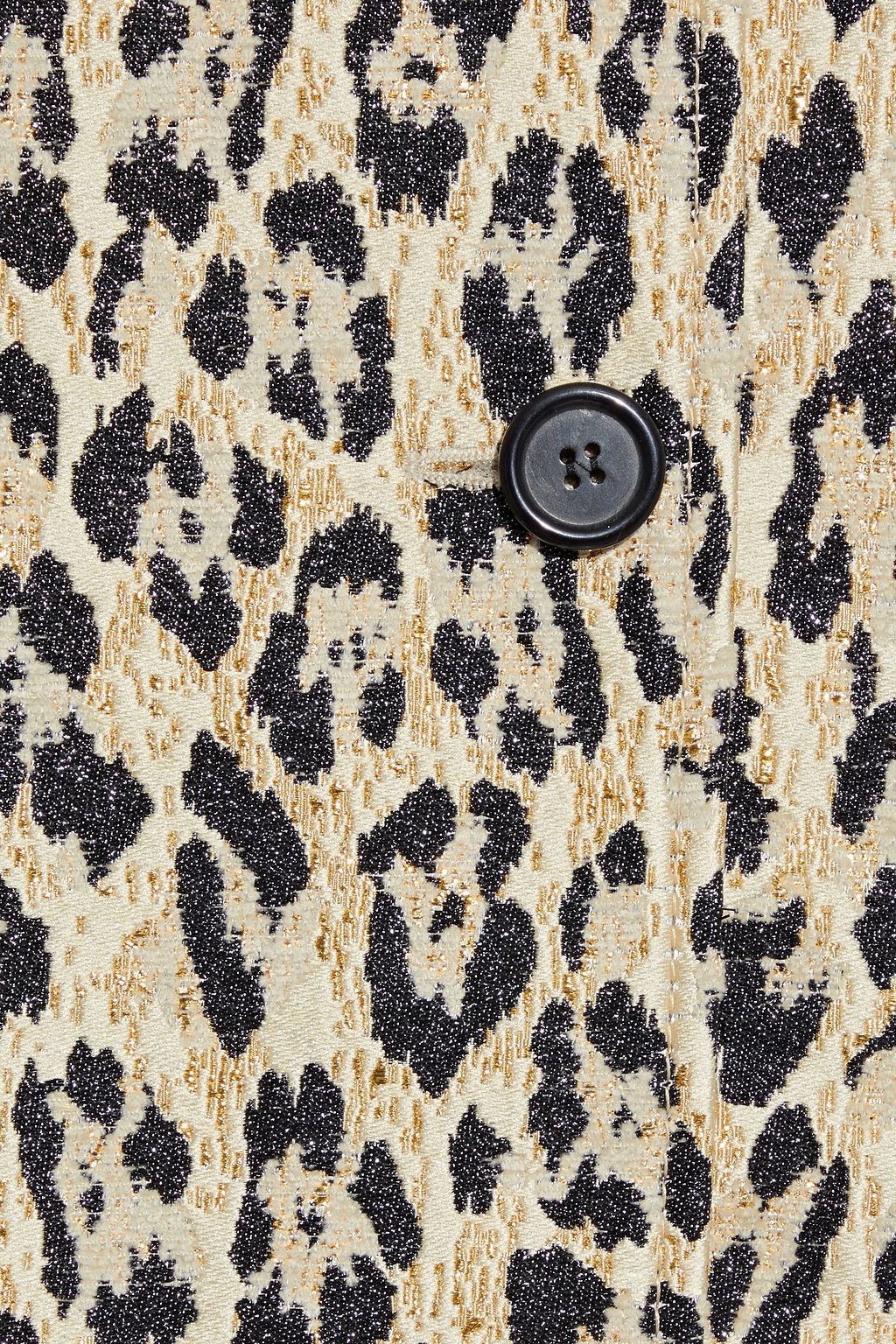 VALENTINO GARAVANI Ruffled metallic leopard-jacquard coat