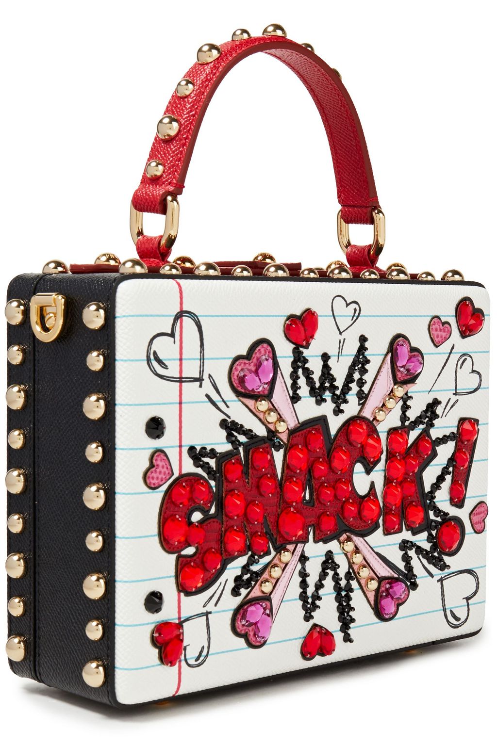 DOLCE&GABBANA Dolce Box embellished printed textured-leather tote