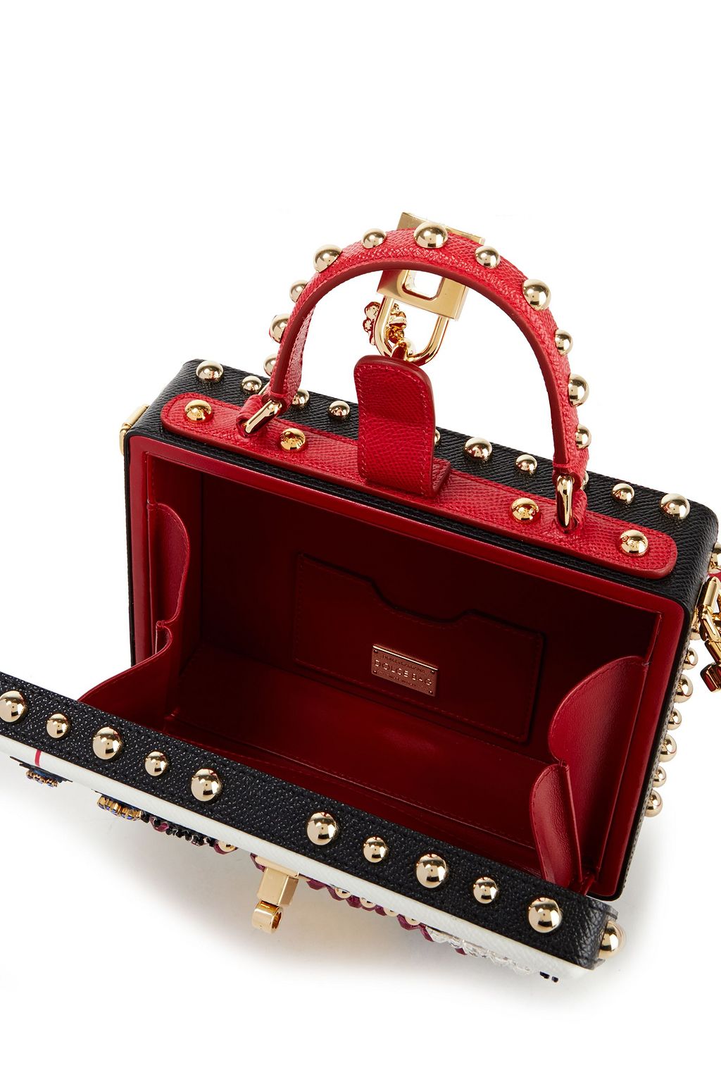 DOLCE&GABBANA Dolce Box embellished printed textured-leather tote