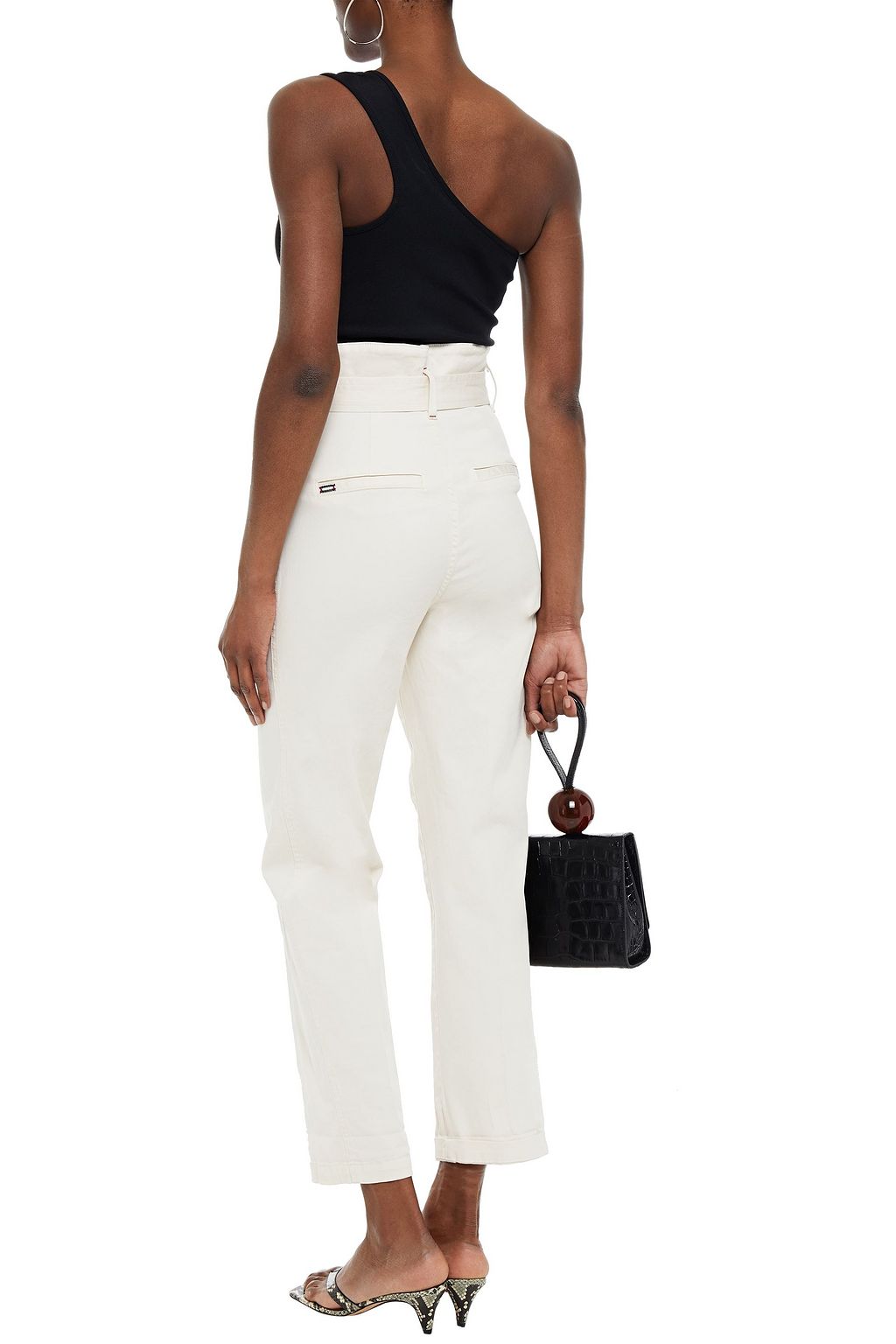 ALICE + OLIVIA Clarissa belted stretch-cotton twill straight-leg pants