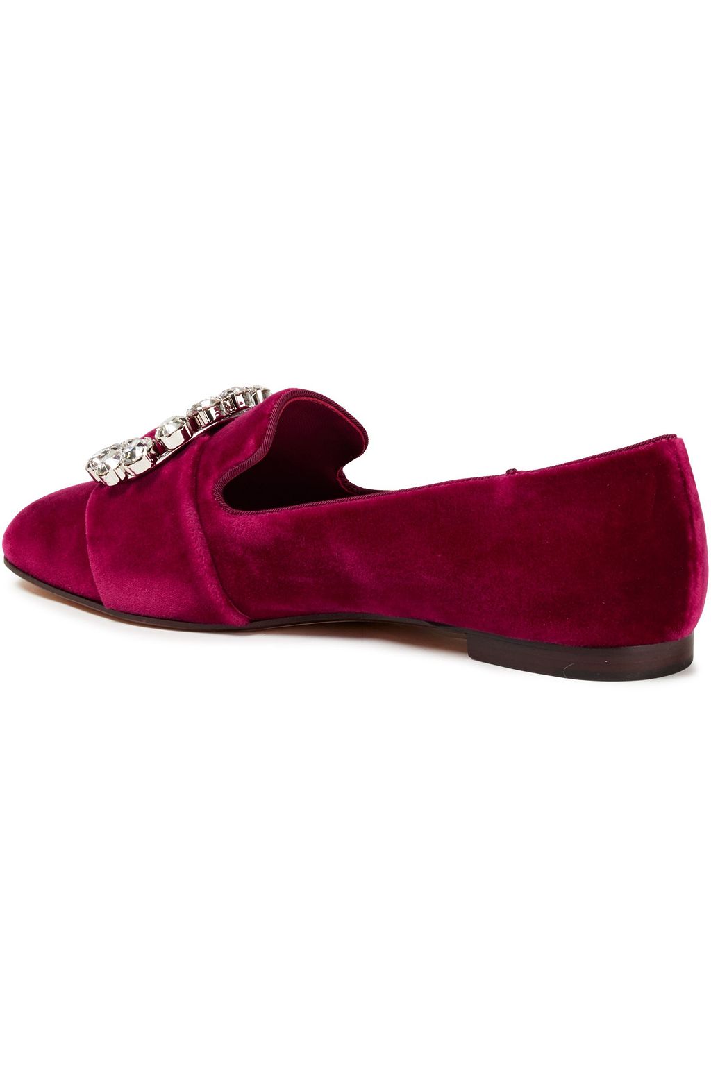 DOLCE&GABBANA Jackie crystal-embellished velvet loafers