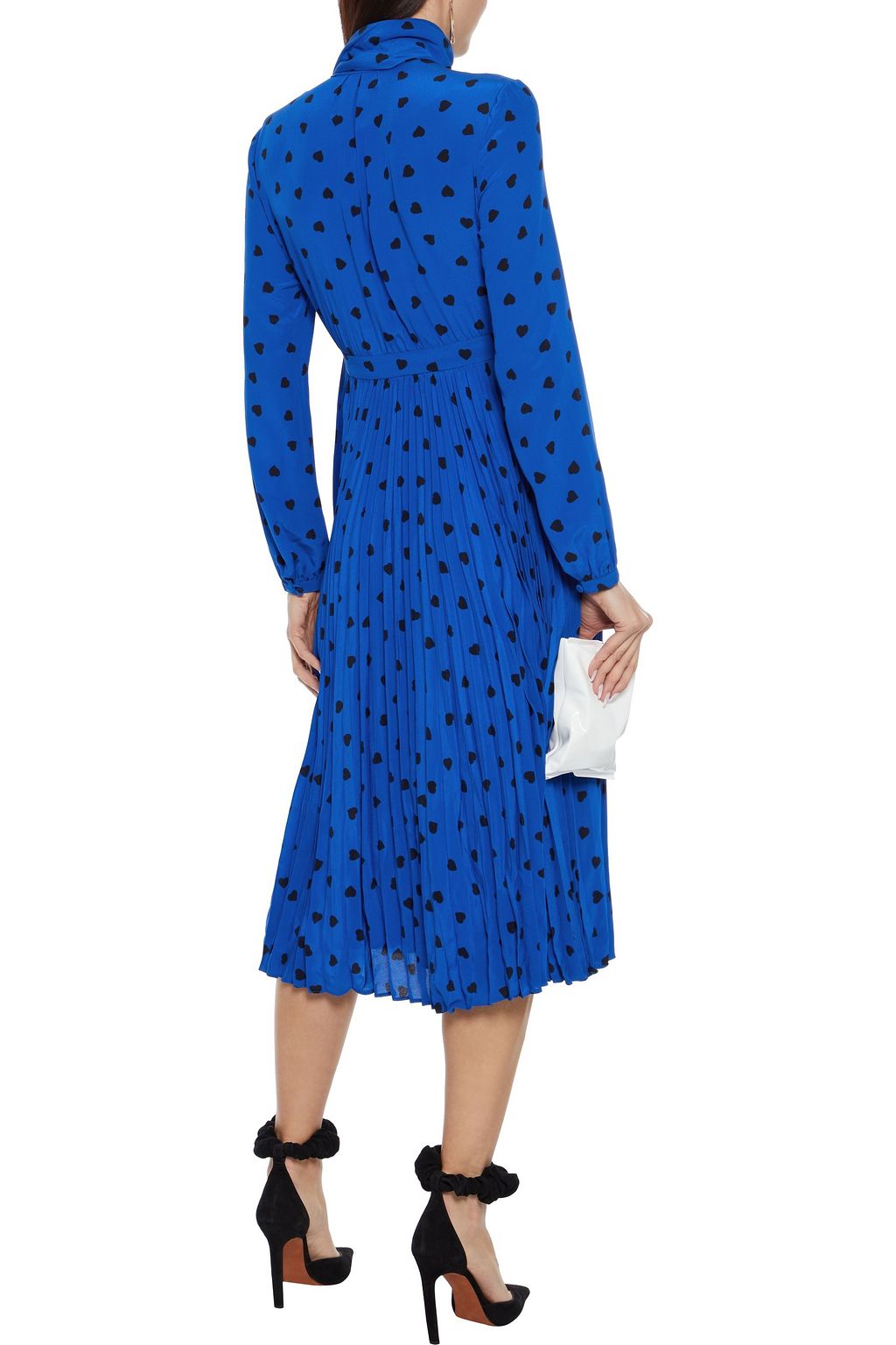 VALENTINO GARAVANI Pleated printed silk crepe de chine midi dress