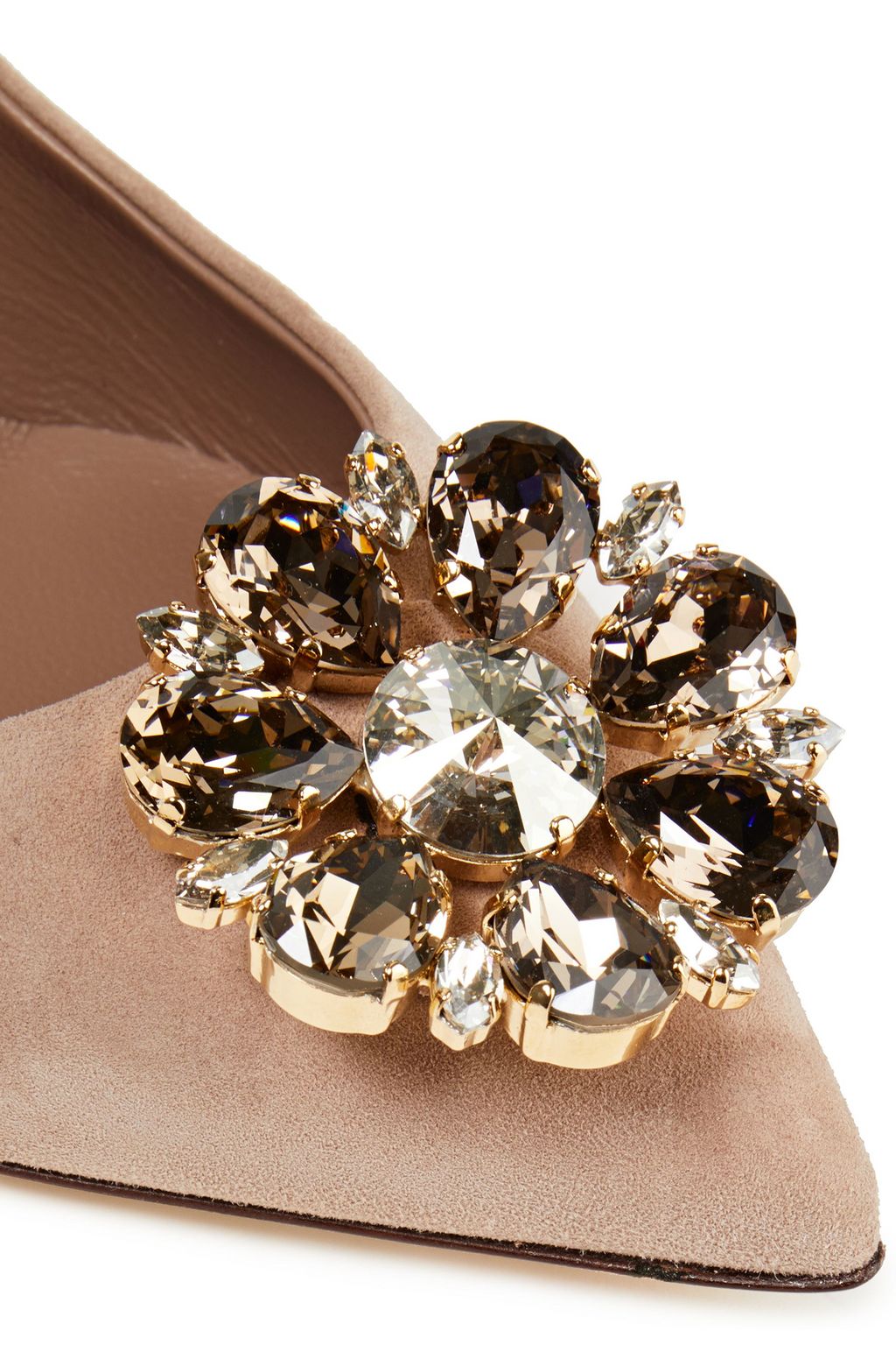 DOLCE&GABBANA Bellucci crystal-embellished suede pumps