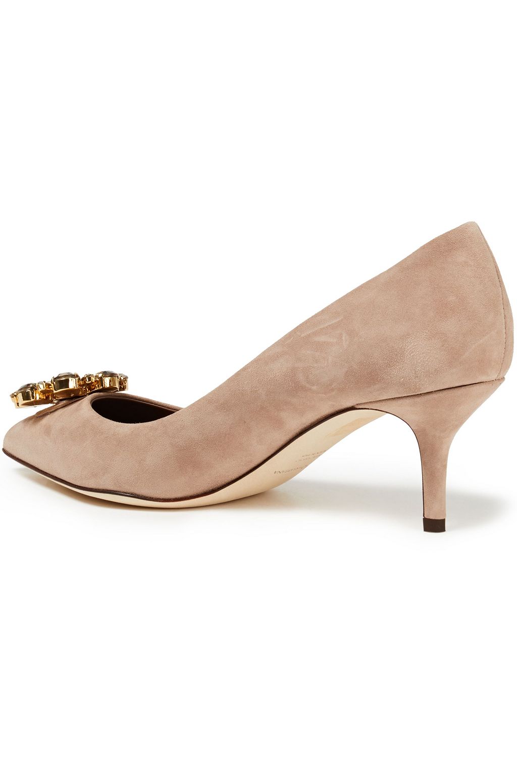DOLCE&GABBANA Bellucci crystal-embellished suede pumps