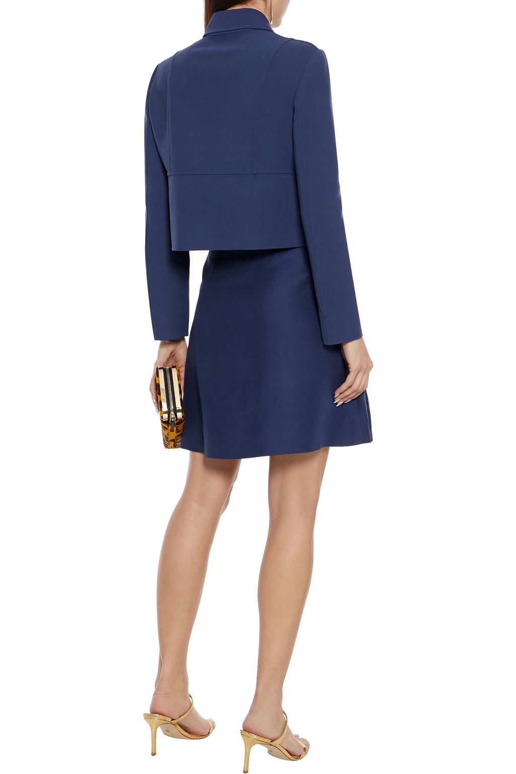 VALENTINO GARAVANI Cropped embellished wool-crepe jacket