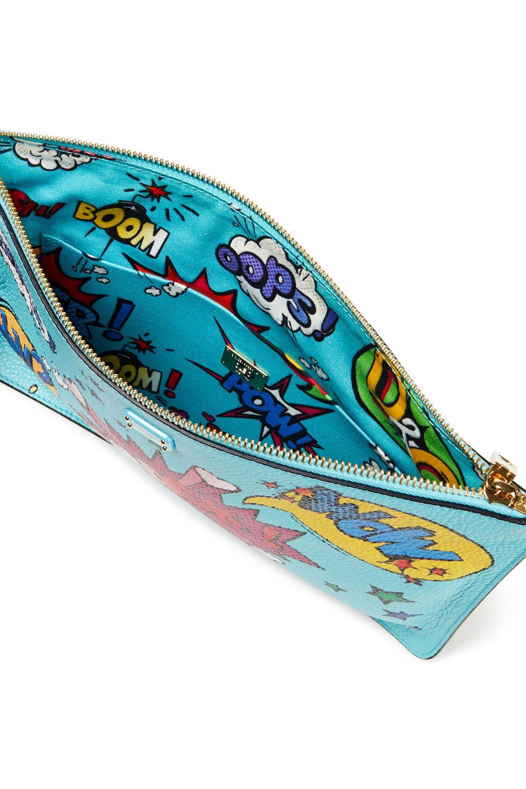 DOLCE&GABBANA Printed pebbled-leather clutch