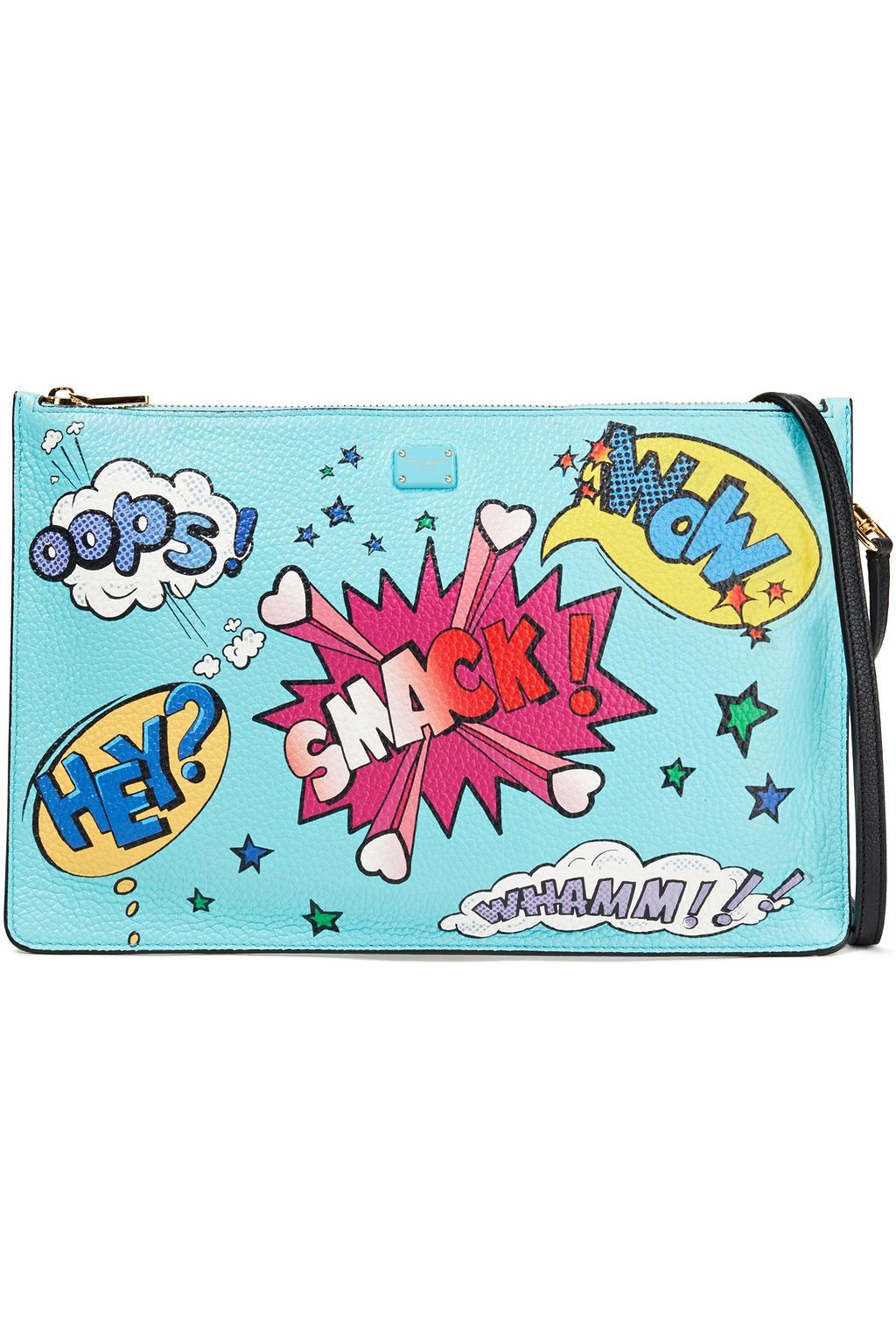DOLCE&GABBANA Printed pebbled-leather clutch