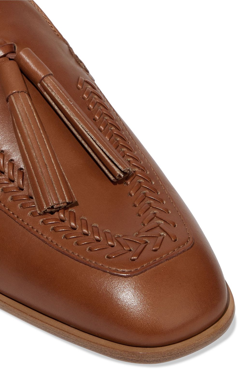 TOD'S Tasseled leather slippers