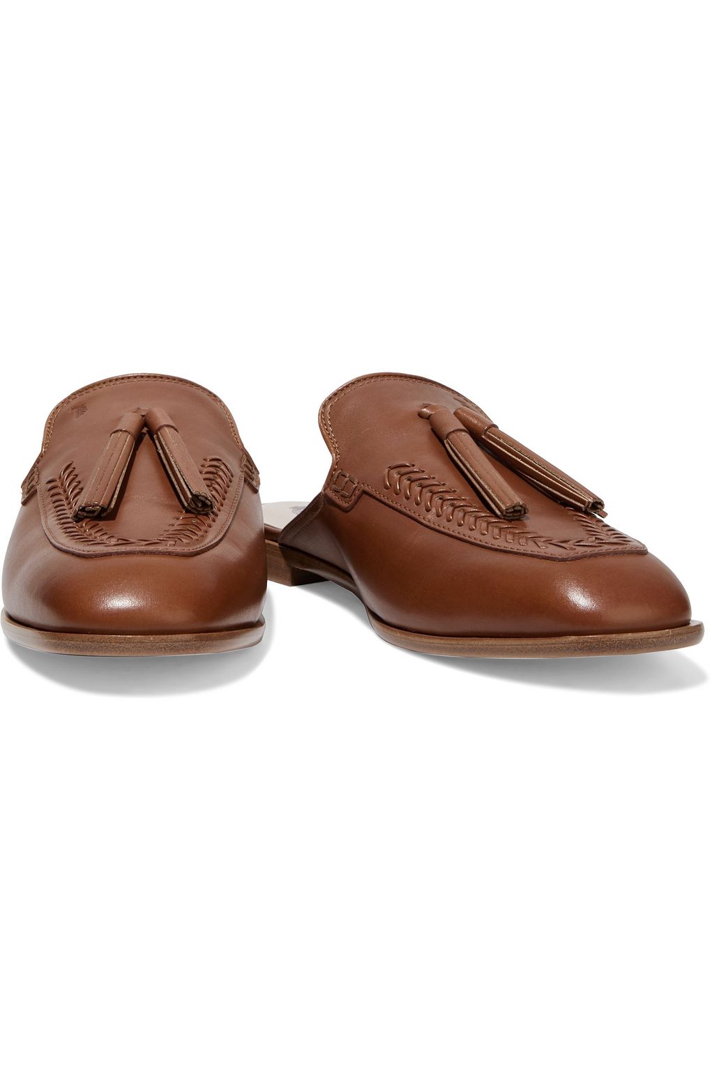 TOD'S Tasseled leather slippers