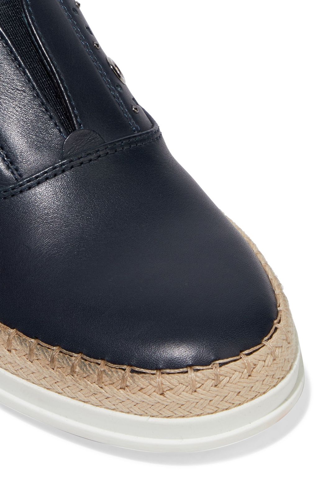 TOD'S Laser-cut embellished leather slip-on sneakers