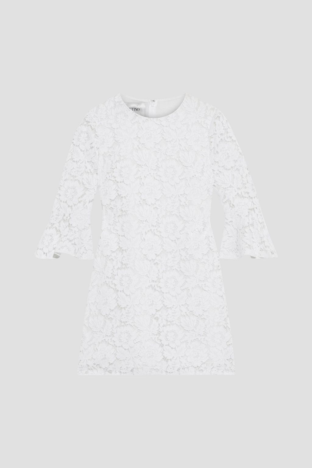 VALENTINO GARAVANI Fluted cotton-blend corded lace mini dress | THE OUTNET