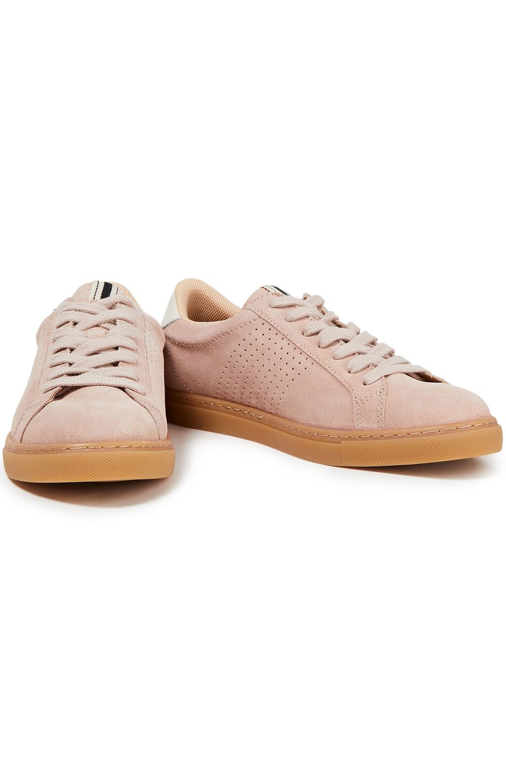 BA&SH Perforated leather and suede sneakers