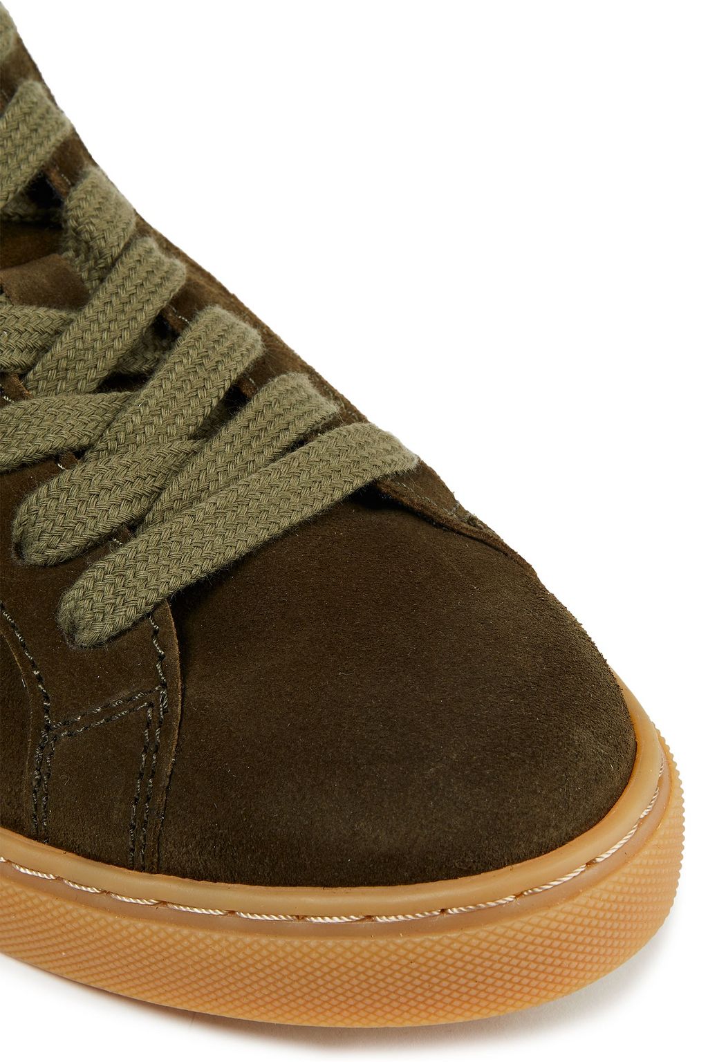 BA&SH Perforated leather and suede sneakers
