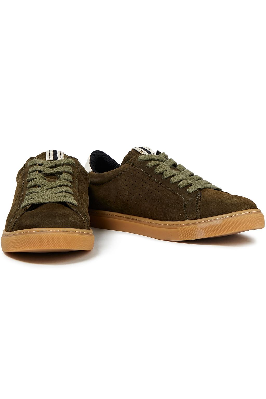 BA&SH Perforated leather and suede sneakers