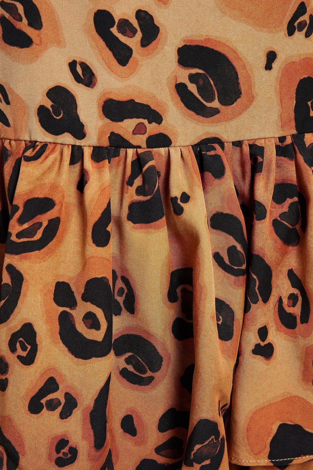 MARA HOFFMAN Marzia tiered leopard-print Tencel-broadcloth maxi skirt