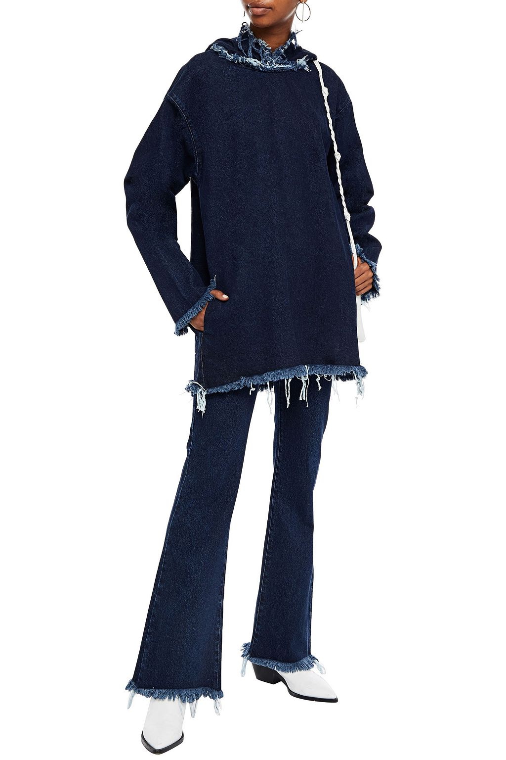 MARQUES' ALMEIDA Frayed mid-rise flared jeans