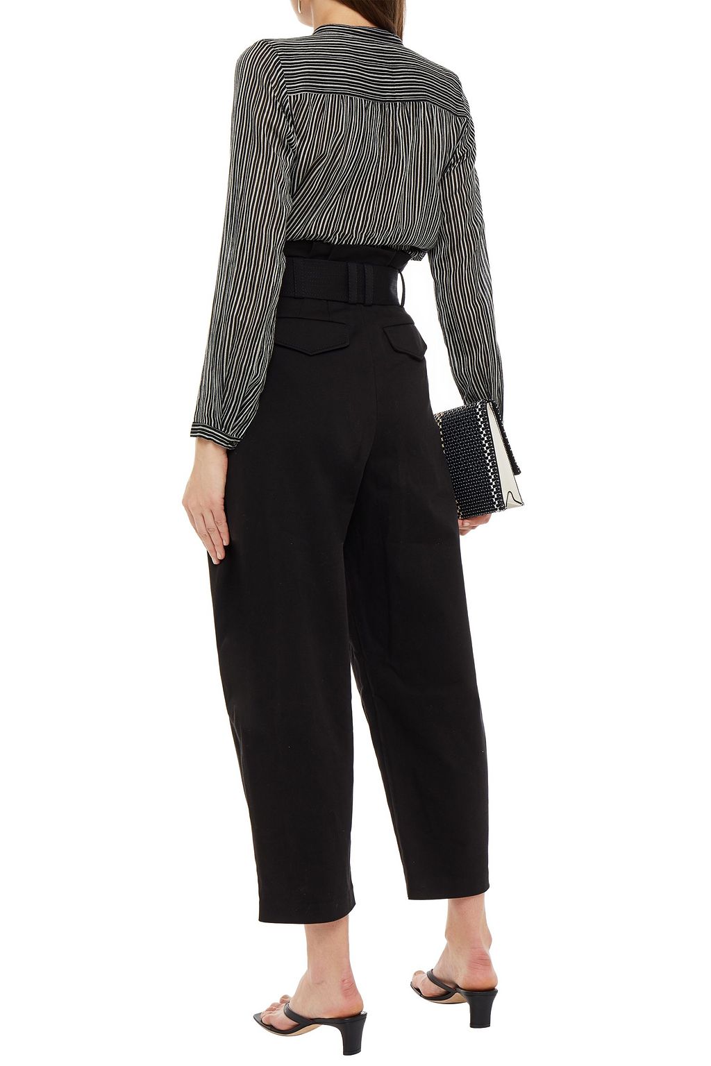 ZIMMERMANN Cropped Karottenhose aus Twill aus einer Baumwollmischung mit Gürtel