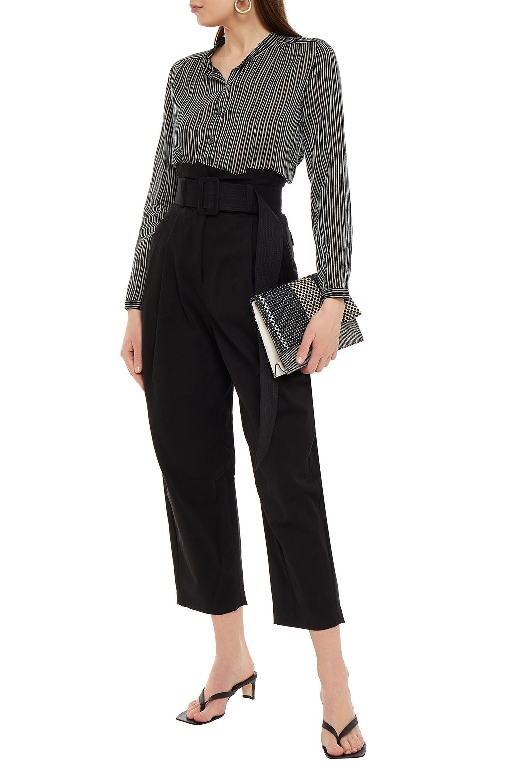 ZIMMERMANN Cropped Karottenhose aus Twill aus einer Baumwollmischung mit Gürtel