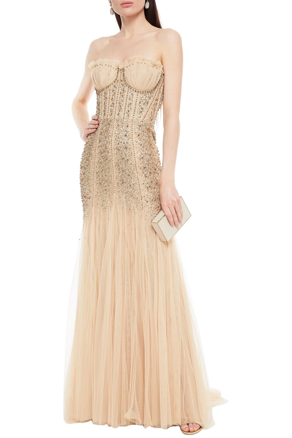 JENNY PACKHAM Strapless embellished tulle gown
