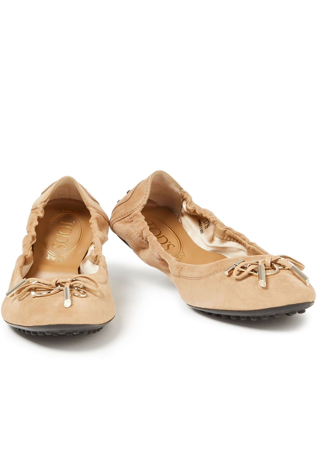 TOD'S Verzierte Ballerinas aus Veloursleder