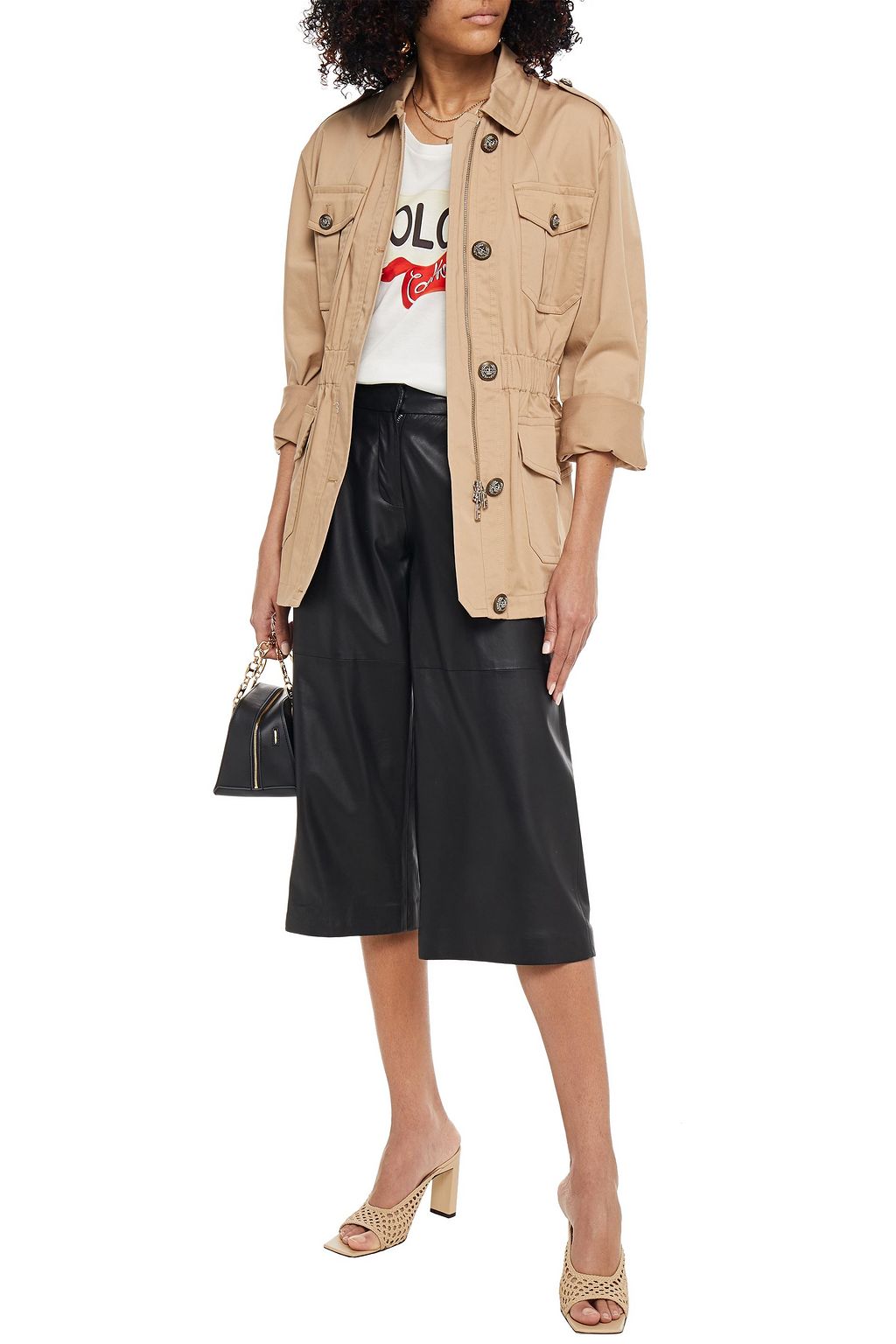 DOLCE&GABBANA Gathered cotton-blend field jacket