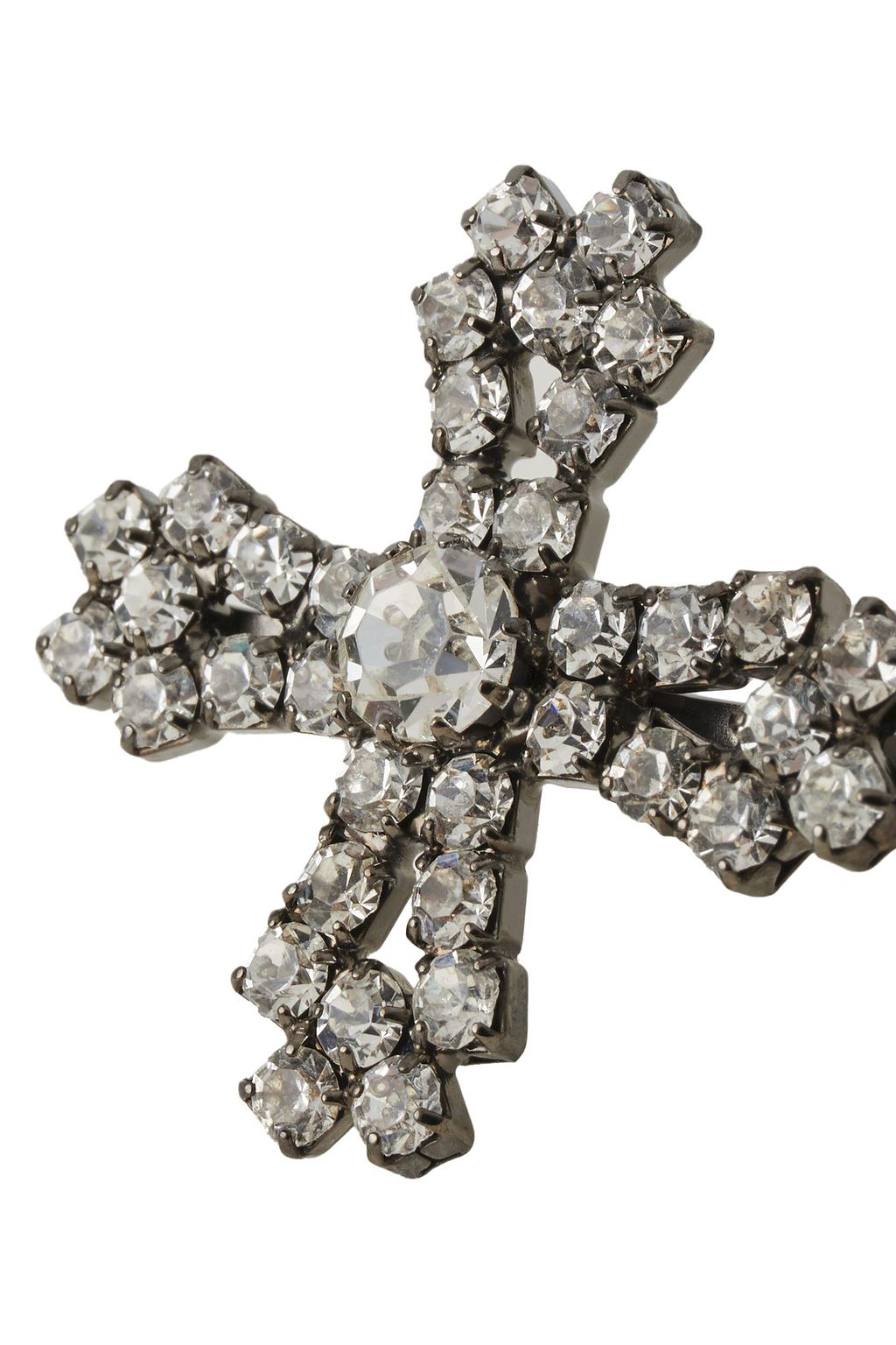 ELIZABETH COLE Hematite-plated Swarovski crystal hair slide