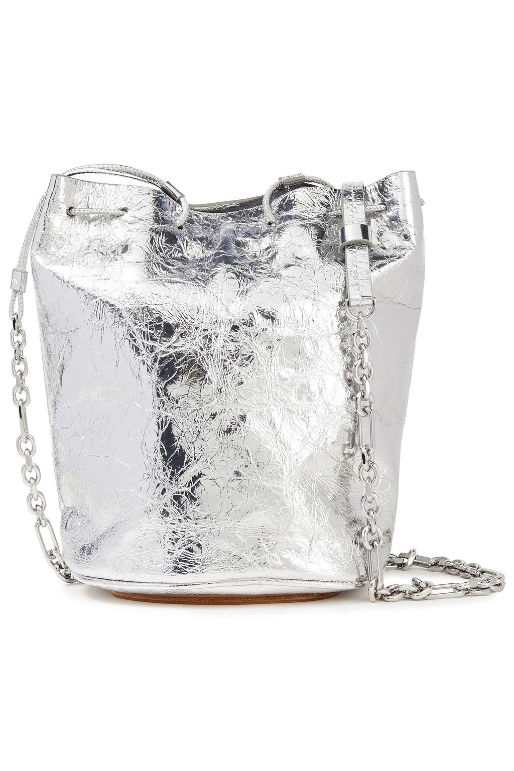 silver bucket bag