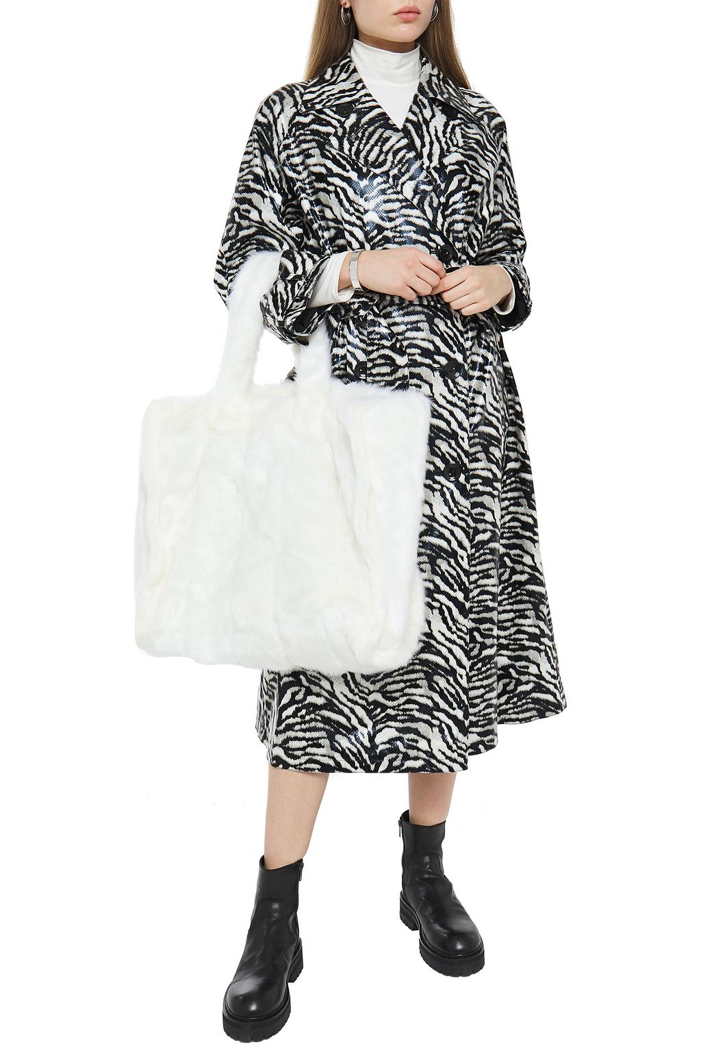STAND STUDIO Lola faux fur tote