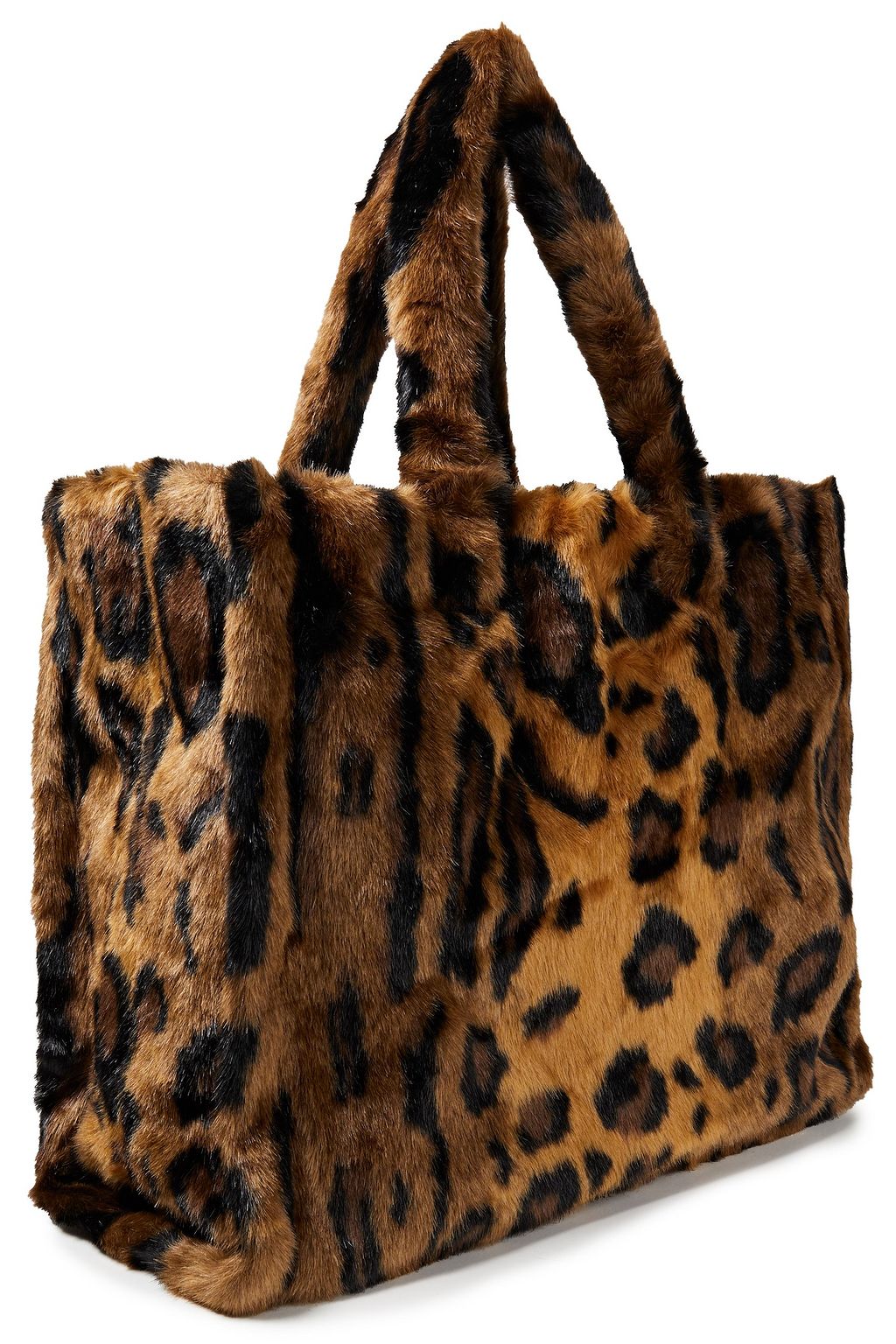 STAND STUDIO Leopard-print faux fur tote