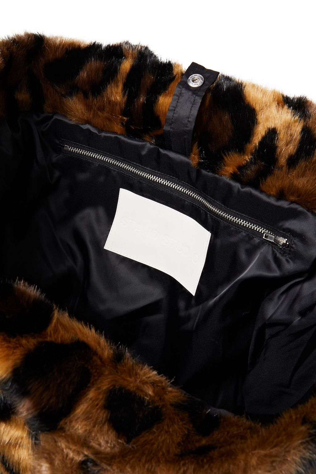 STAND STUDIO Leopard-print faux fur tote
