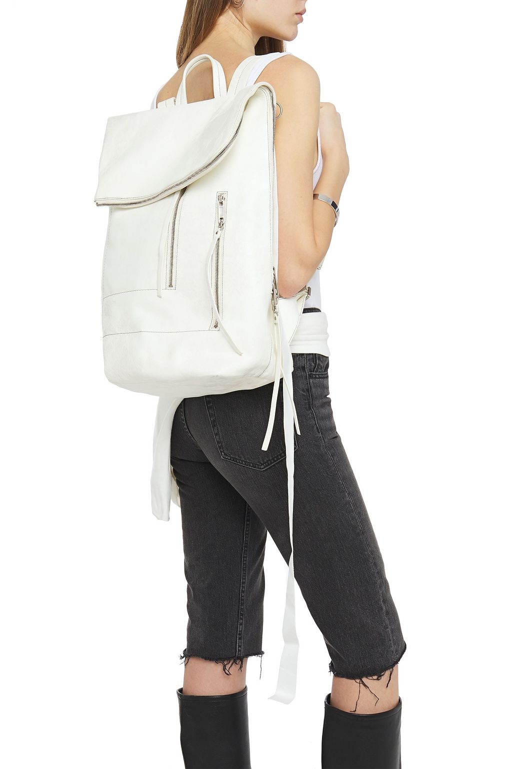 RICK OWENS Textured-leather backpack