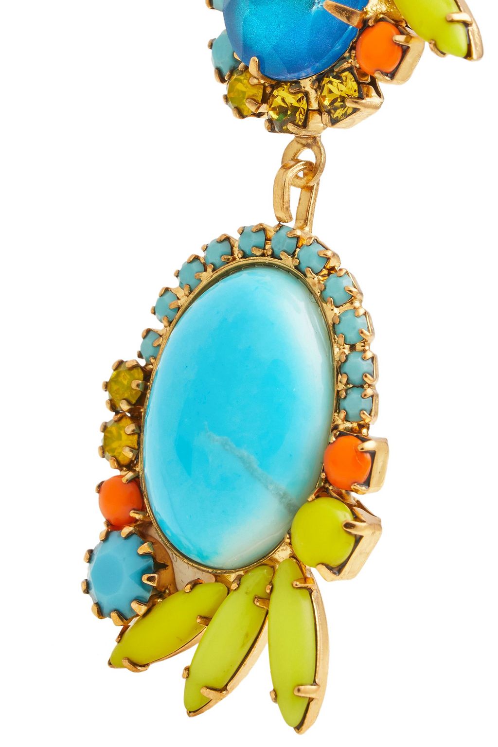 ELIZABETH COLE Riley 24-karat gold-plated multi-stone earrings