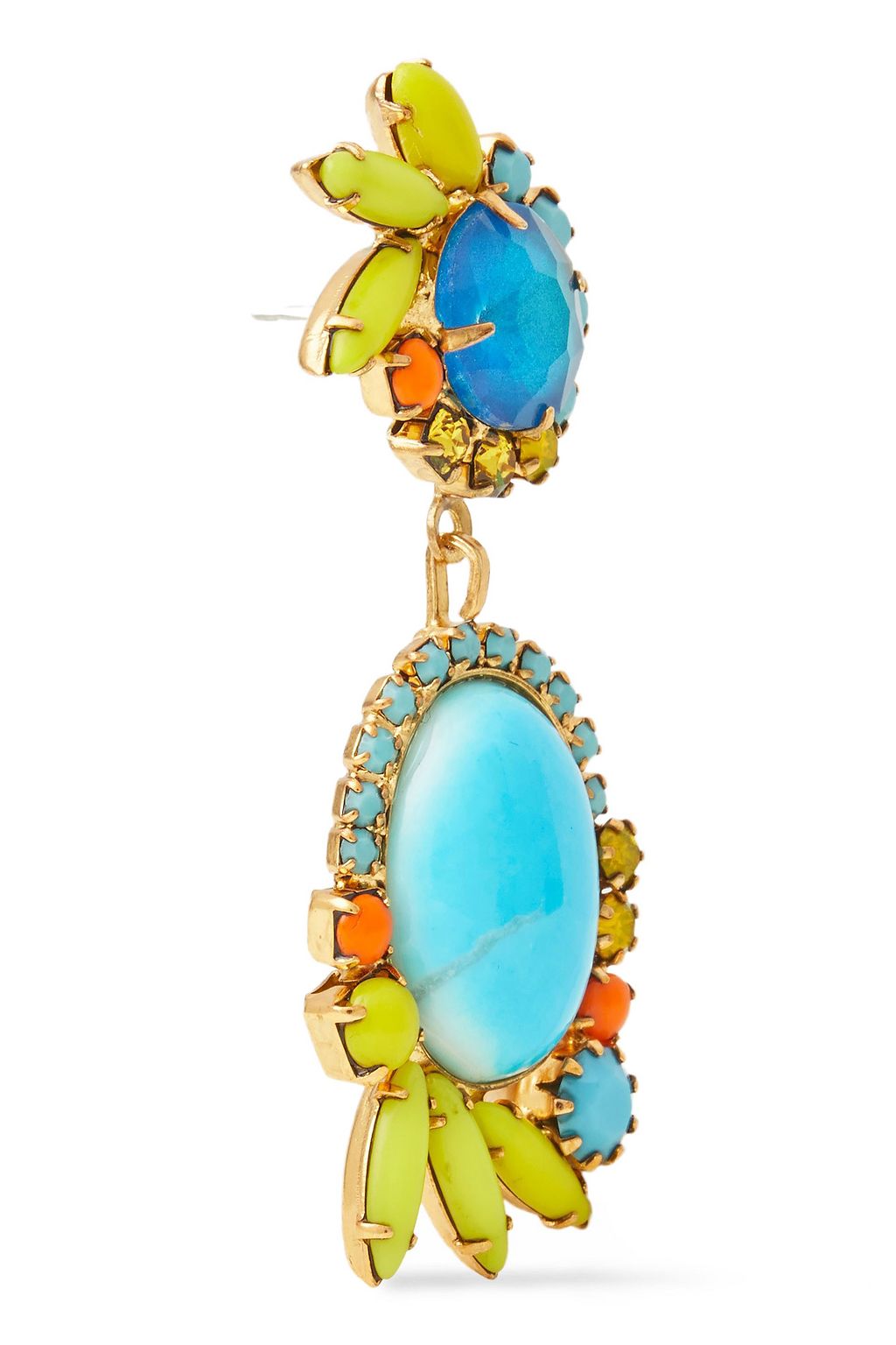 ELIZABETH COLE Riley 24-karat gold-plated multi-stone earrings